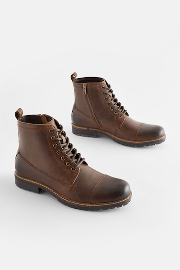 Brown Toe Cap Boots