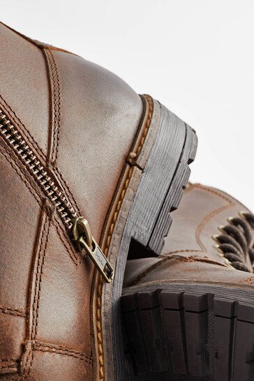 brown toe cap boots
