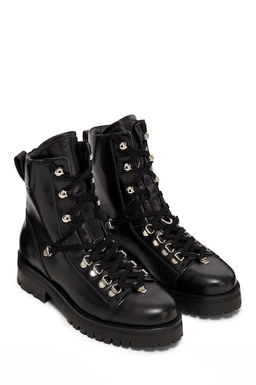 AllSaints Black Franka Ankle Calf Boots