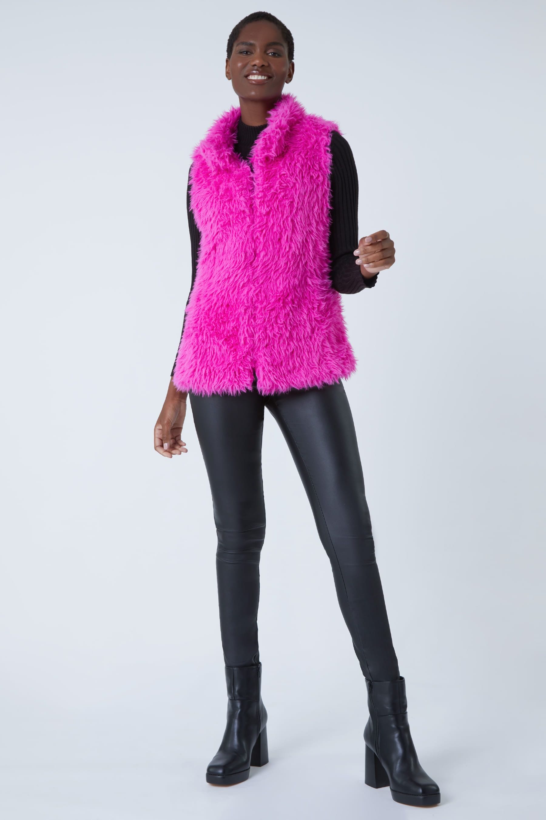 Pink fluffy gilet store