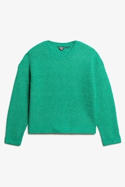 Superdry Drop Kick Green Twist Brushed Crew Neck Jumper - Image 4 of 6