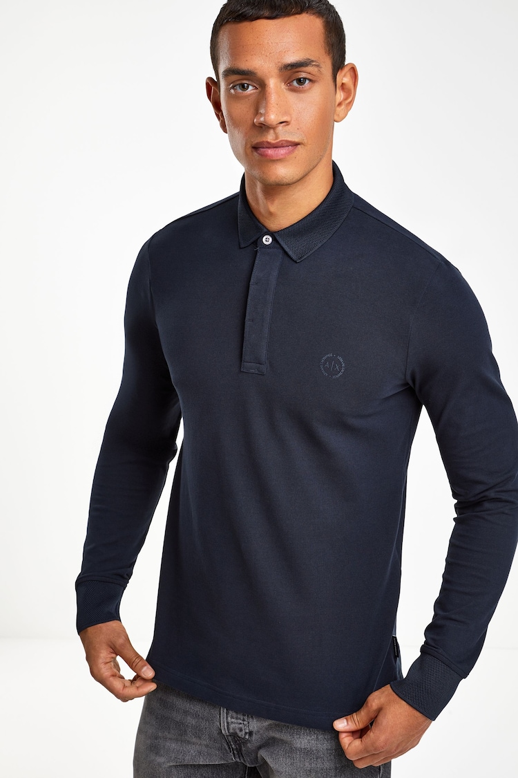 Armani Exchange Long Sleeve Polo Shirt - Image 1 of 6