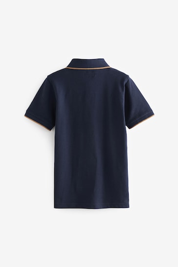 Blue Navy Short Sleeve Polo Shirt (3-16yrs)