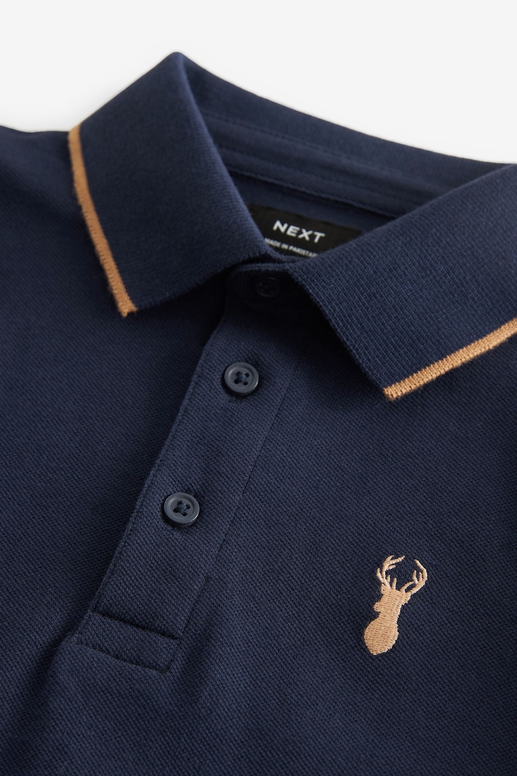 Blue Navy Short Sleeve Polo Shirt (3-16yrs) - Image 3 of 3