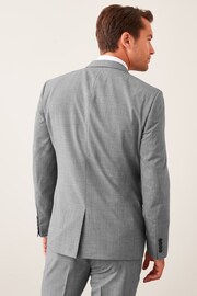 Light Grey Tailored Wool Mix Textured Suit Jacket - Image 4 of 9