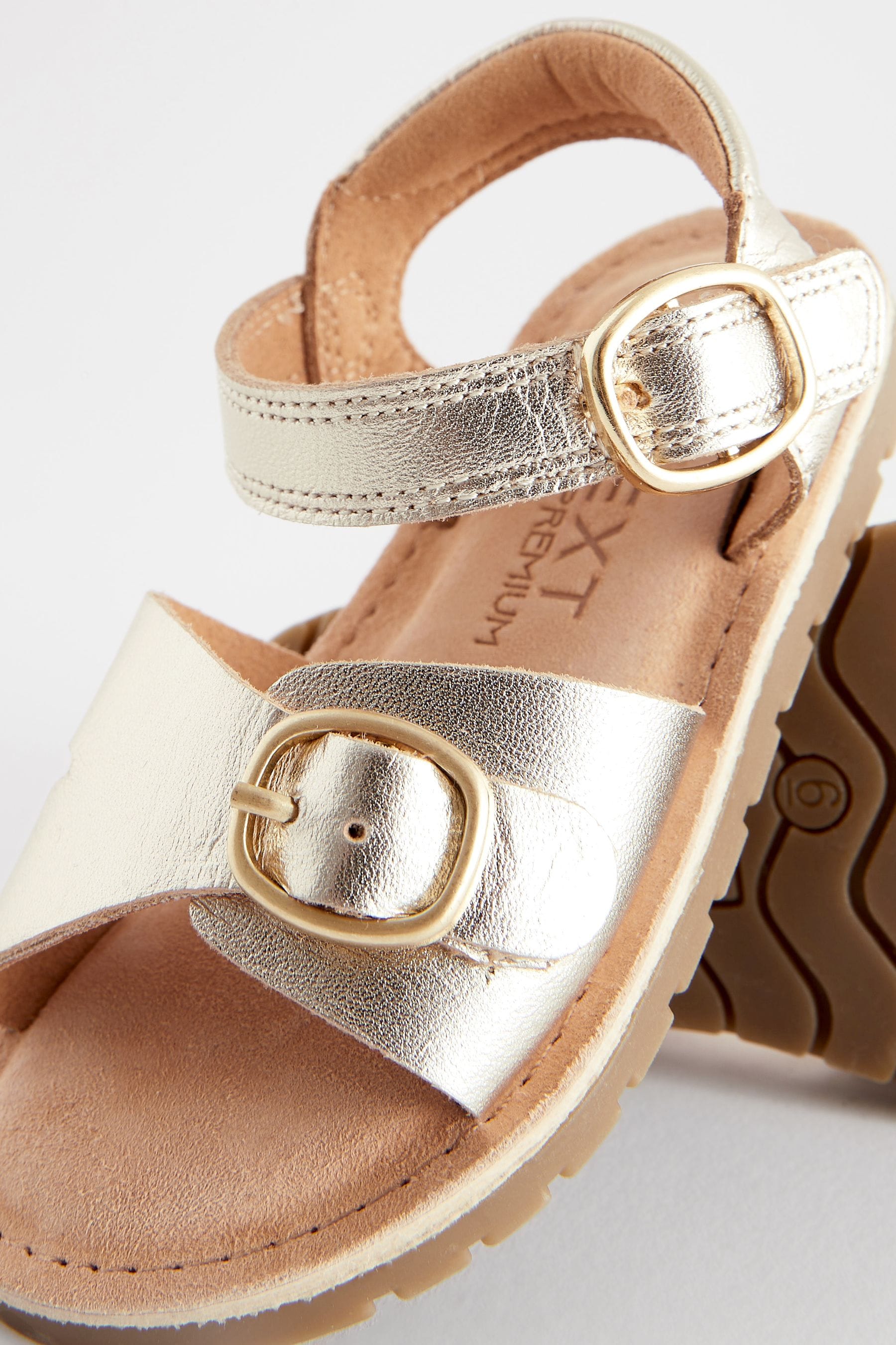 Gold best sale buckle sandals