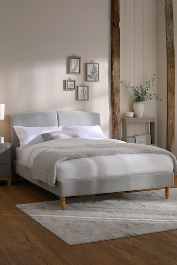 Soft Texture Light Grey Hove Upholstered Bed Frame