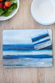 Set of 6 Blue Abstract Placemats - Image 1 of 3