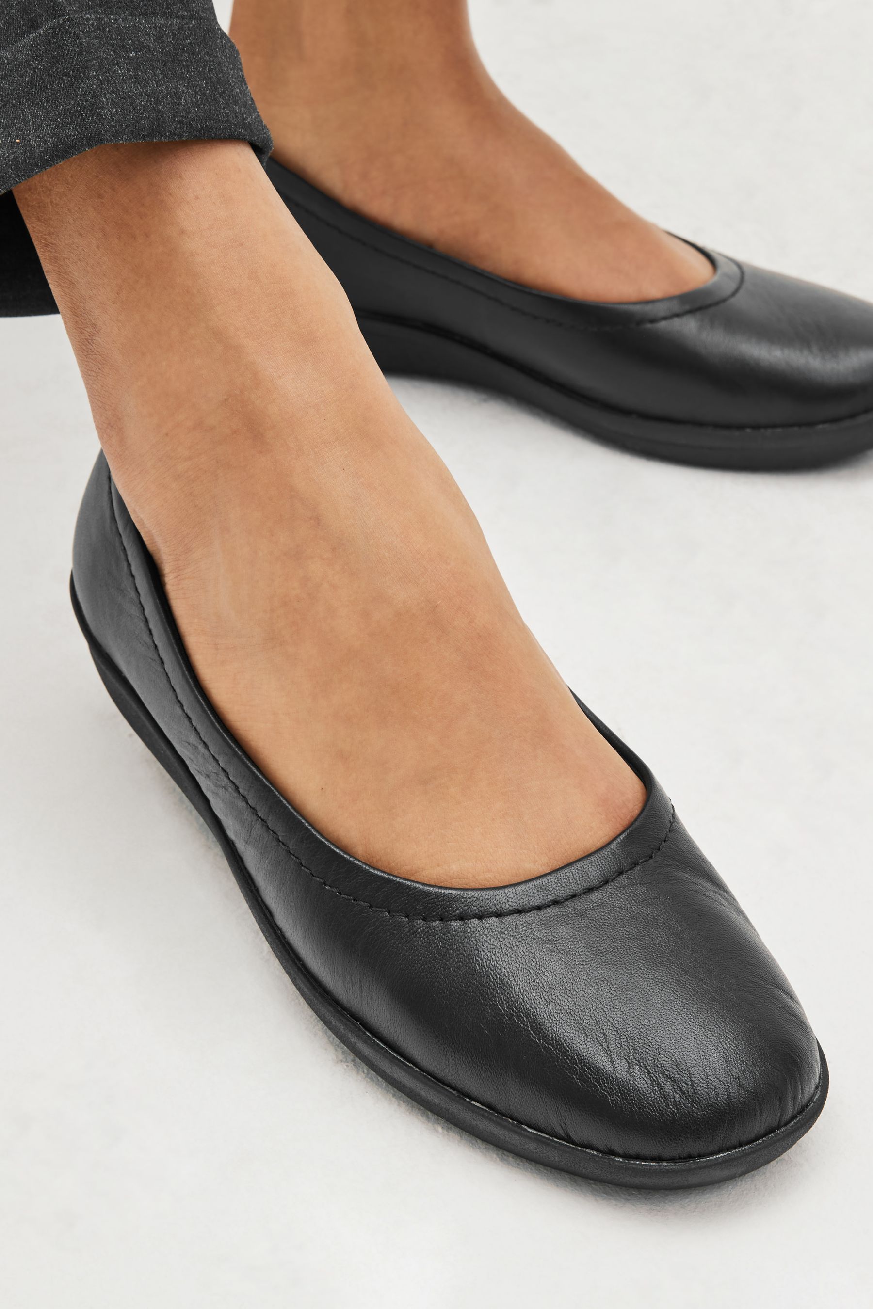 Buy Black Leather Forever Comfort with Motionflex EVA Ballerina Shoes from Next Luxembourg