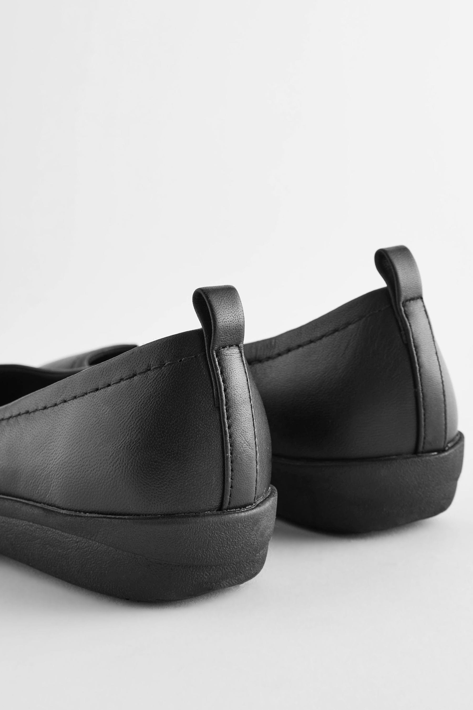 Comfortable black leather flats top
