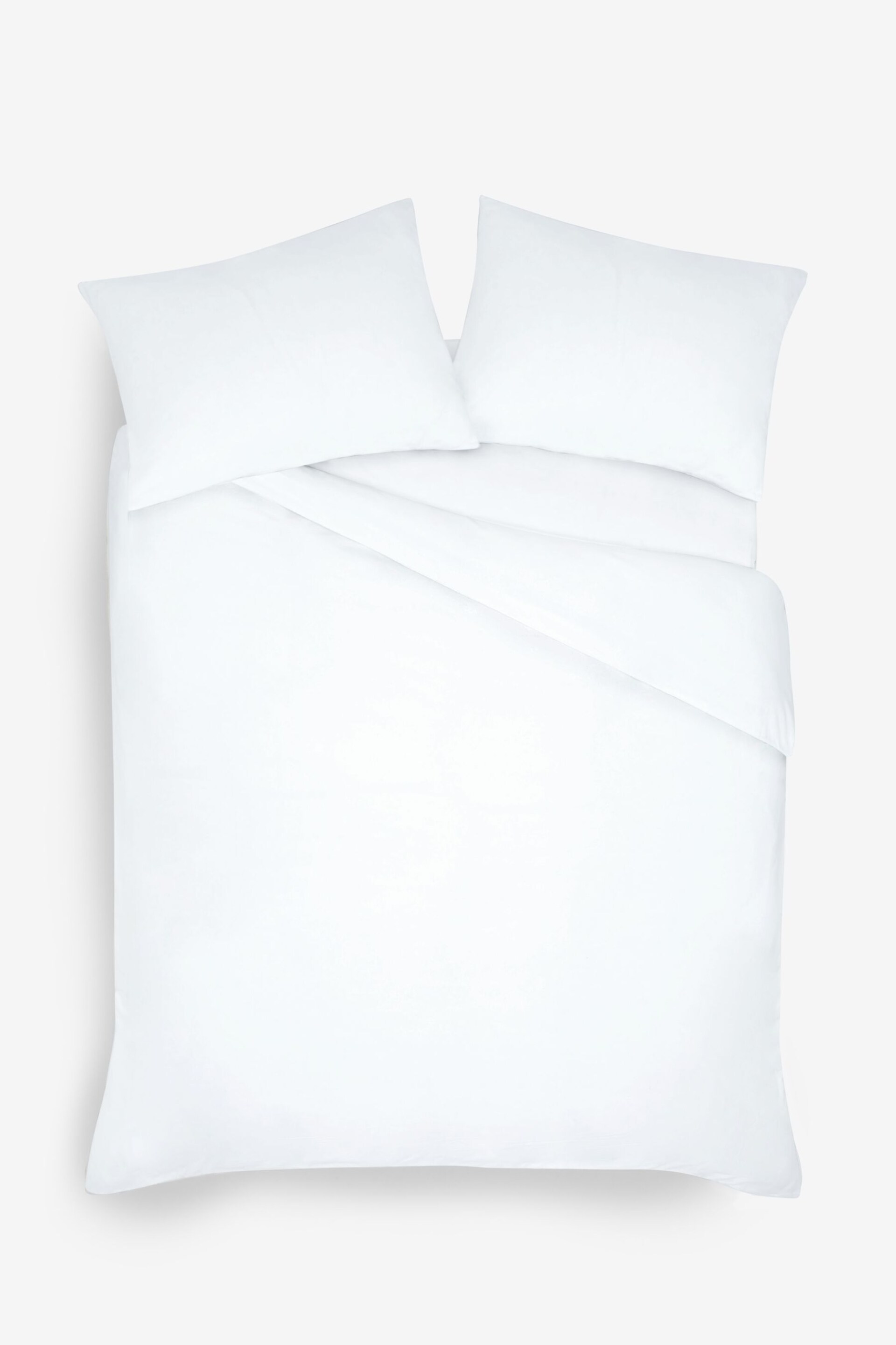 White 100% Cotton Supersoft Brushed Plain Duvet Cover And Pillowcase Set - Image 4 of 5