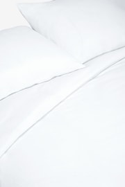 White 100% Cotton Supersoft Brushed Plain Duvet Cover And Pillowcase Set - Image 5 of 5