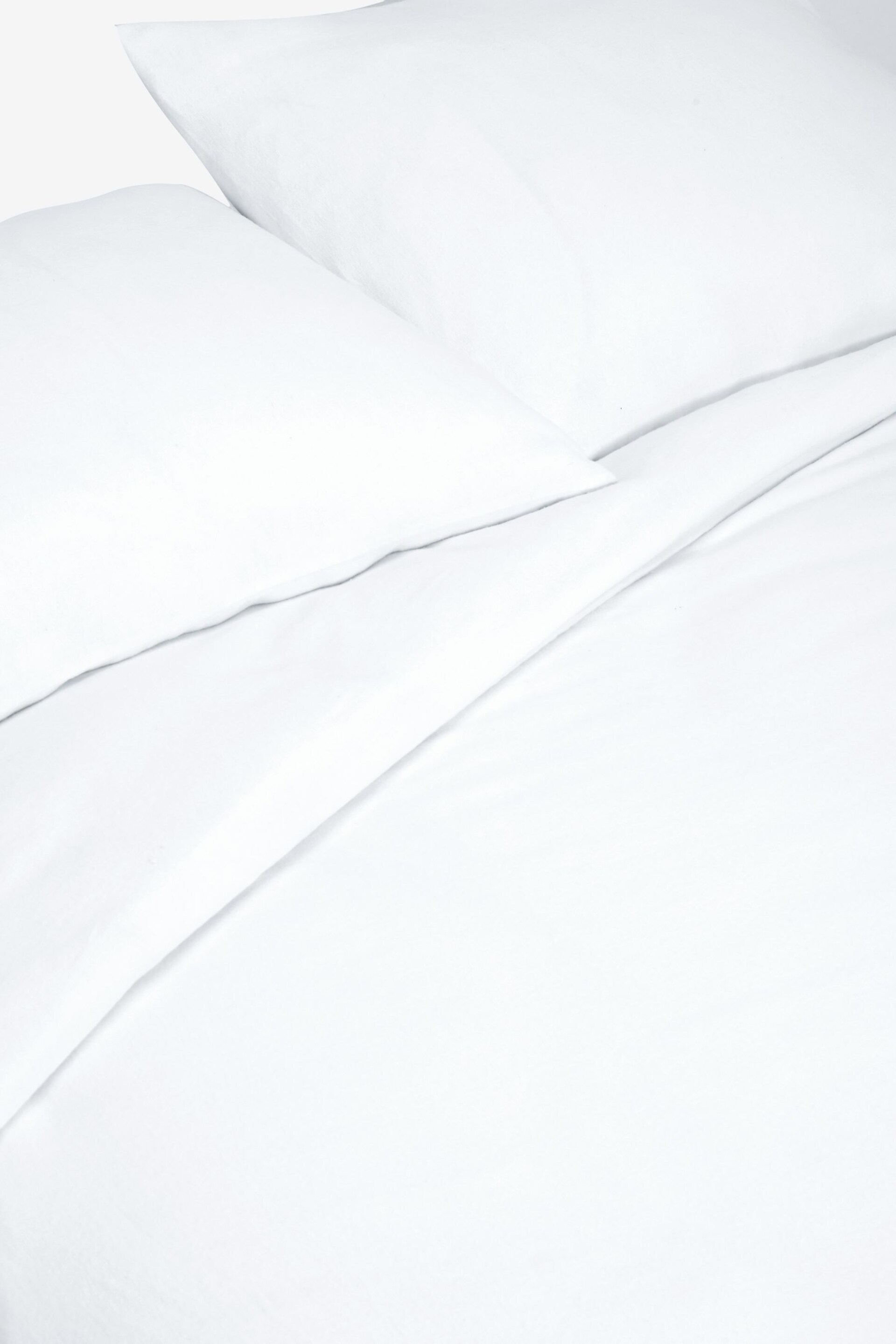 White 100% Cotton Supersoft Brushed Plain Duvet Cover And Pillowcase Set - Image 5 of 5