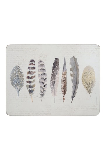 Set of 6 Natural Feather Placemats