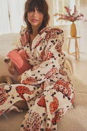 Ecru Cream Animal Pumpkin Dressing Gown - Image 2 of 7