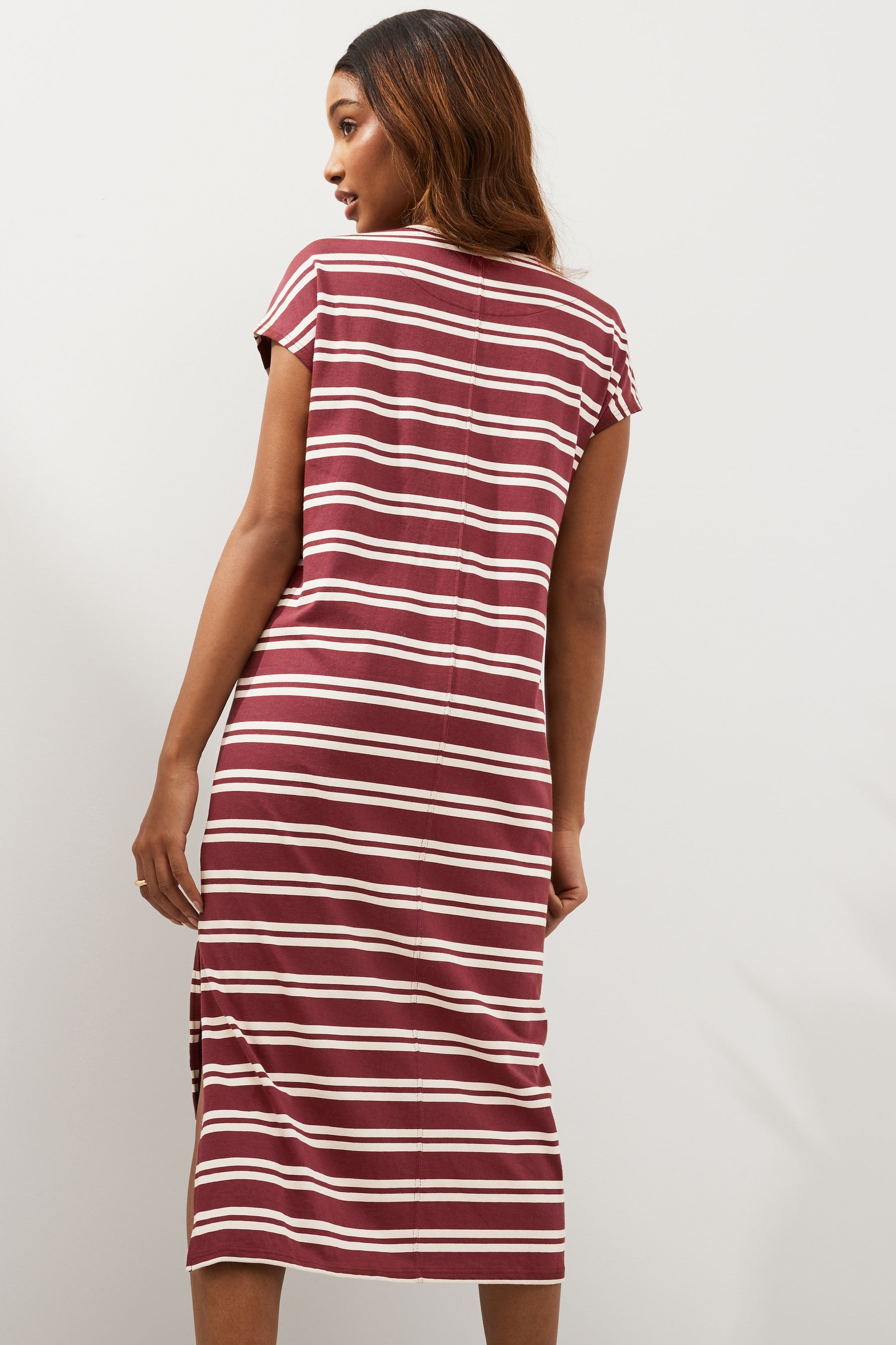 Short sleeve striped dress cheap