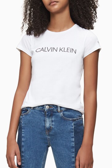 Calvin Black Klein Jeans Girls Institutional Slim T-Shirt
