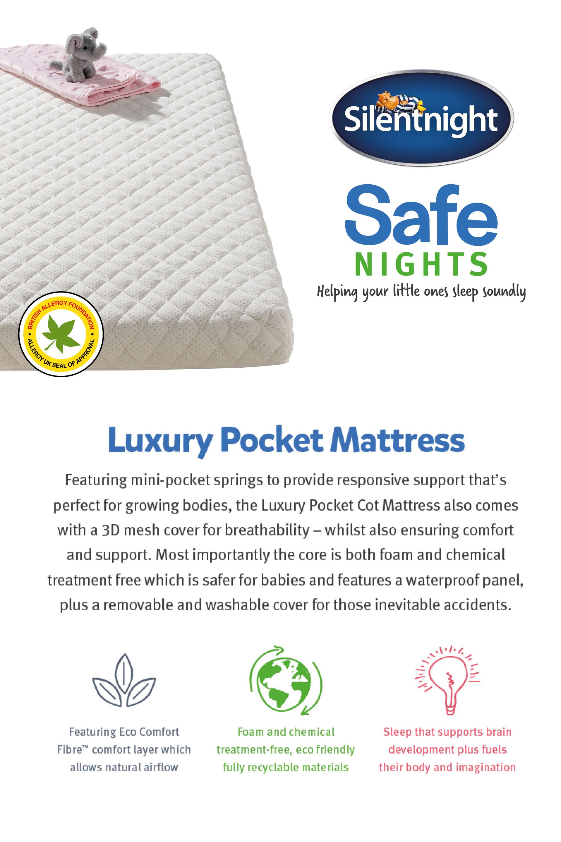 Silentnight safe nights luxury cheap pocket cot bed mattress