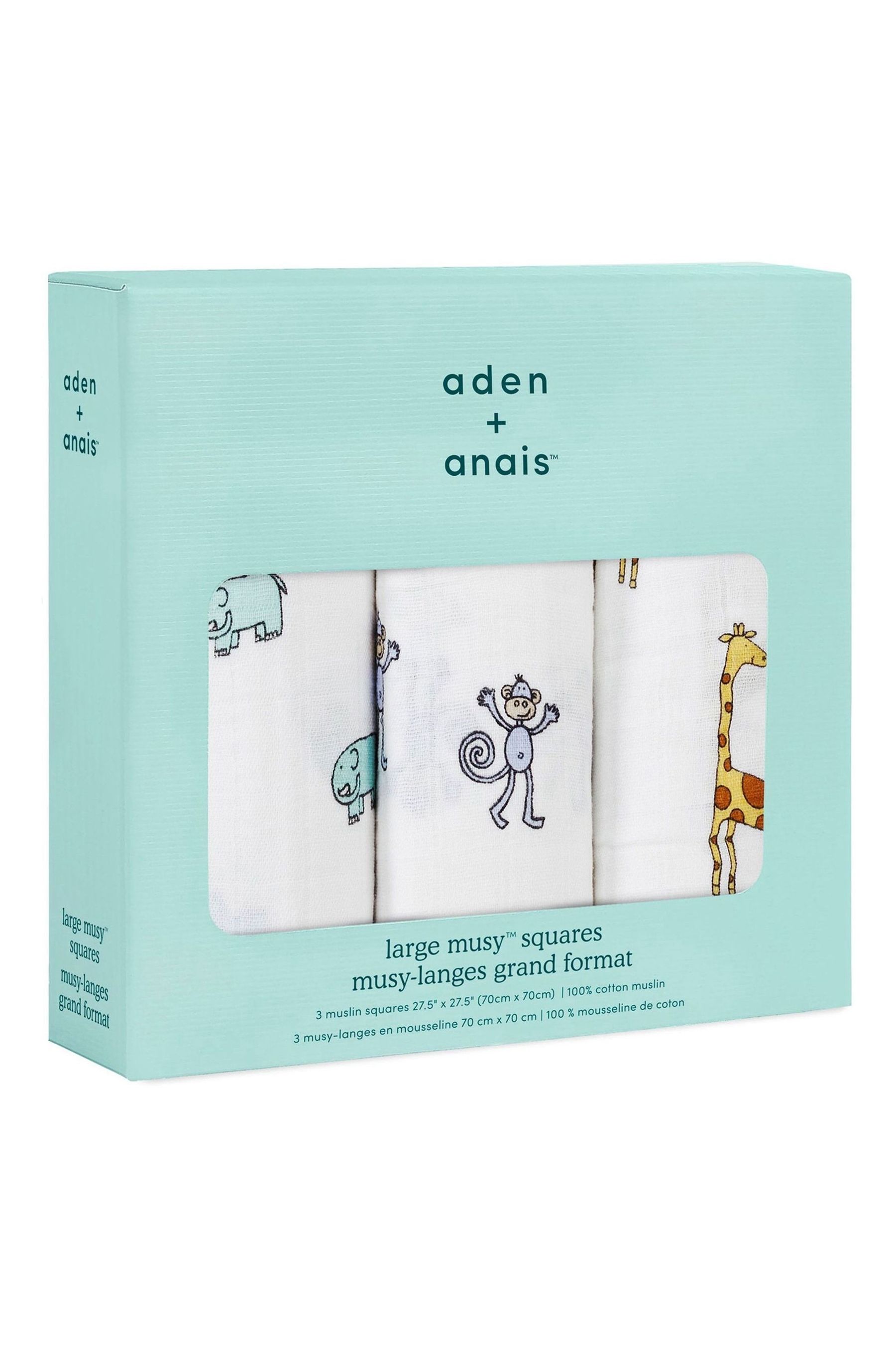 aden anais Musy Muslin Squares 3 Pack Jungle Jam