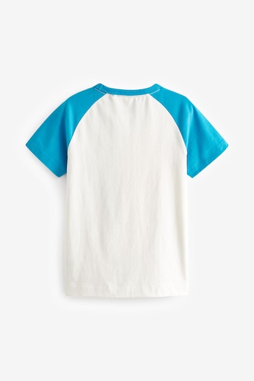 Little Bird by Jools Oliver Ecru/Aqua Short Sleeve Raglan Colourful T-Shirt