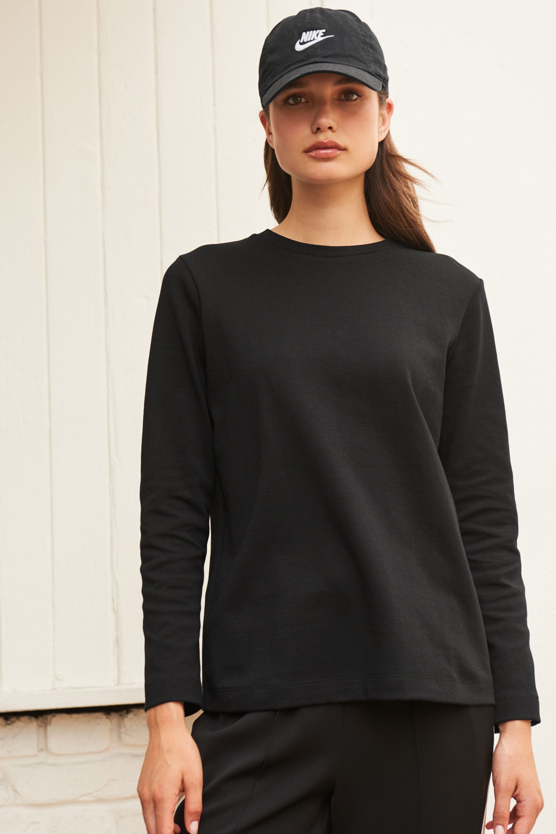 Long black t shirt women's online