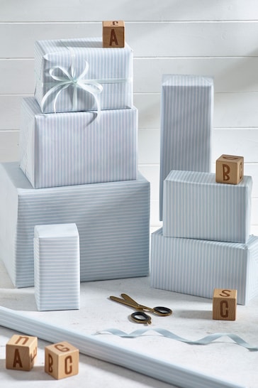 Blue Striped 10 Metre Wrapping Paper