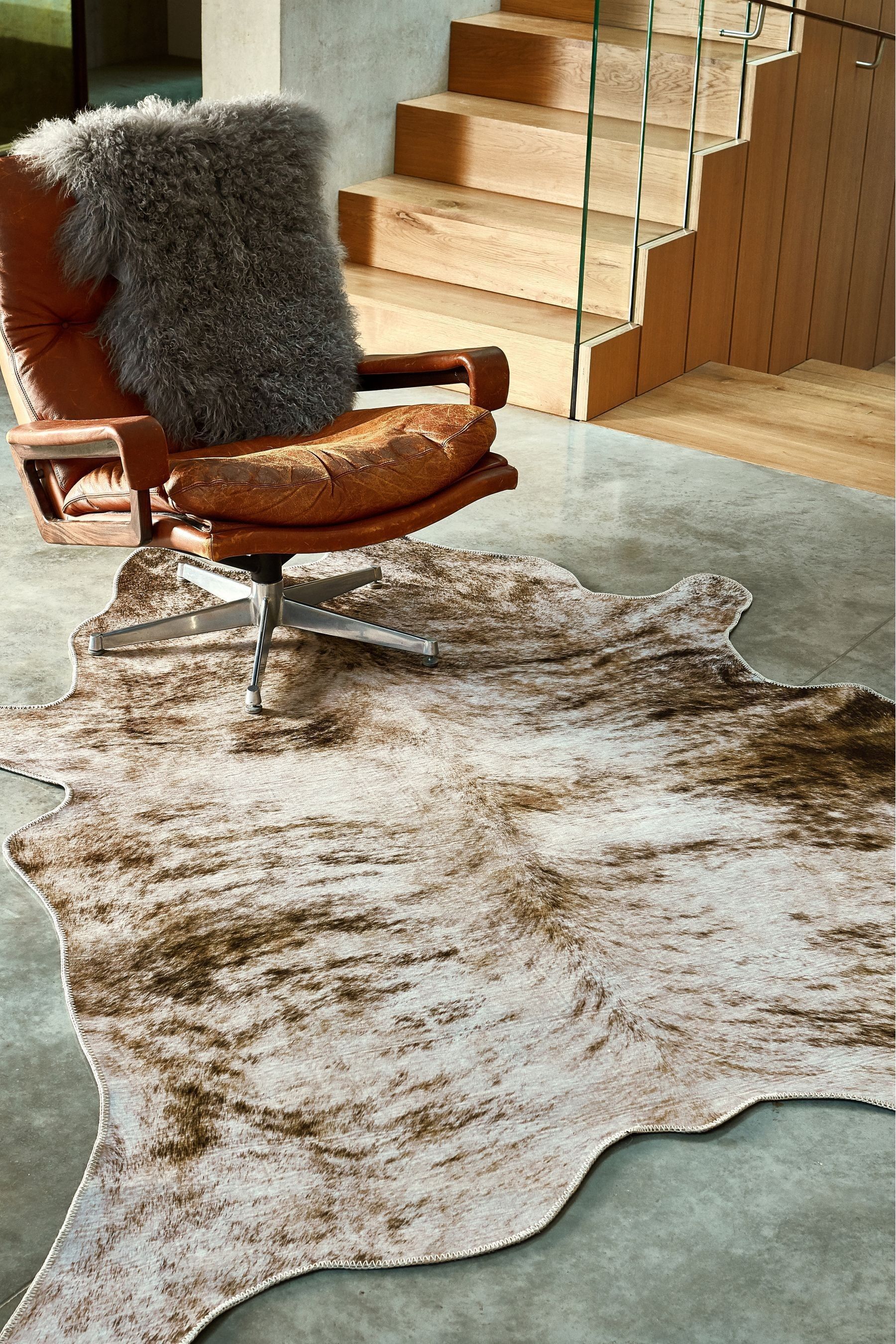 Buy Asiatic Rugs Grey Texas Faux Cowhide Rug from the Next UK