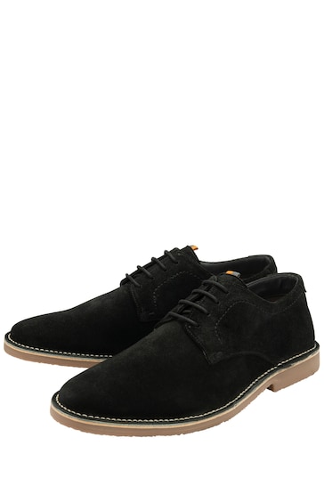 Frank Wright Black Suede Lace-Up Desert Mens Shoes