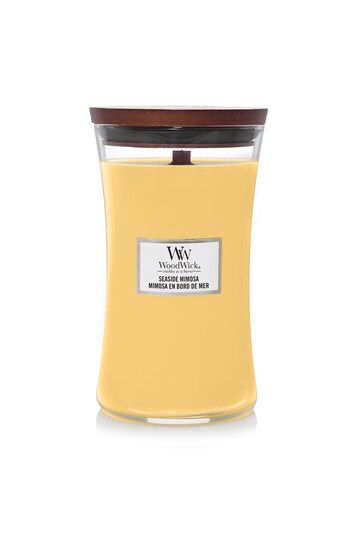 Woodwick Large Hourglass Scented Candle with Crackle Wick Mimosa