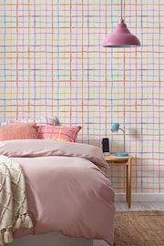 White Rainbow Check Multi Wallpaper - Image 2 of 5