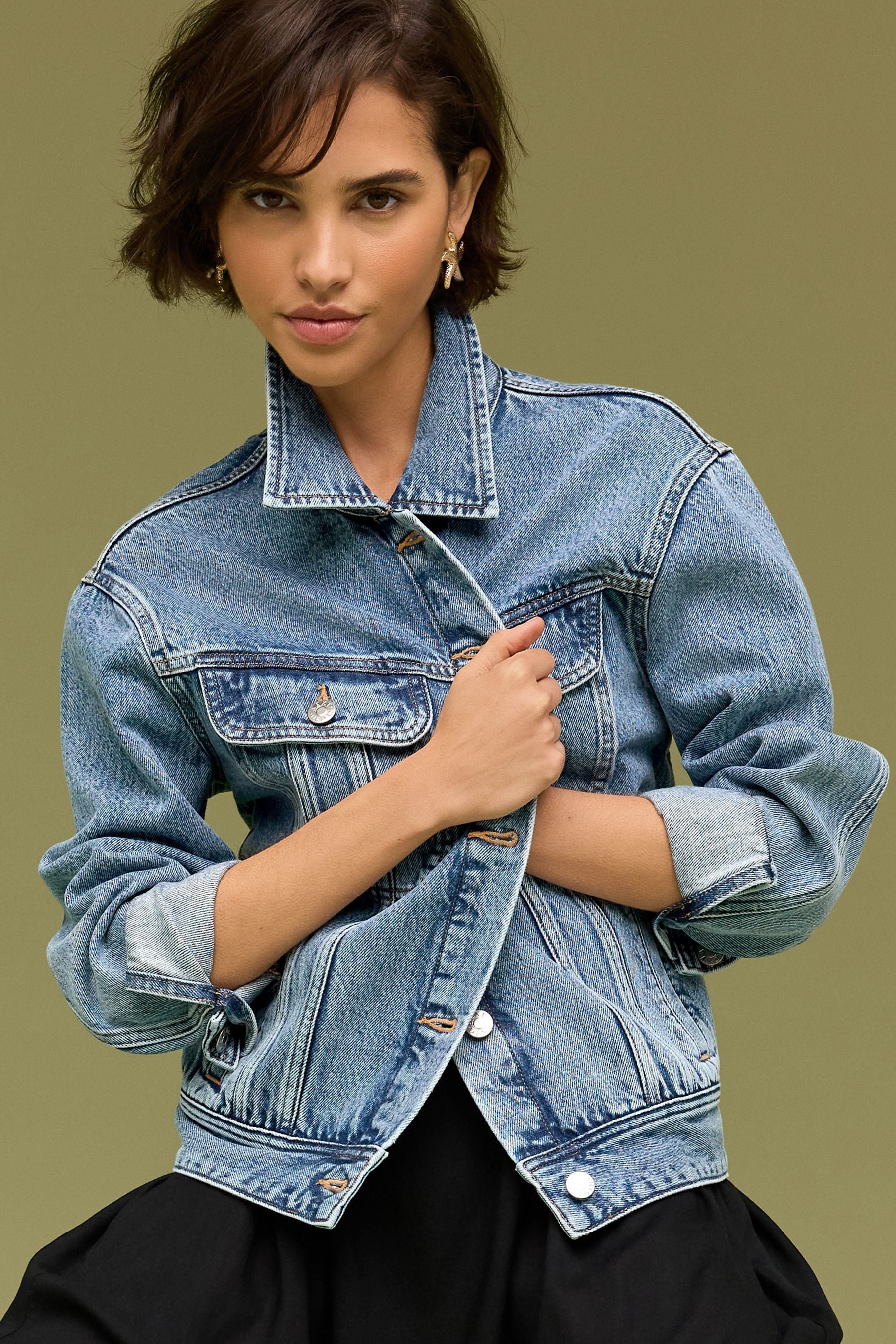 Next oversized denim jacket outlet
