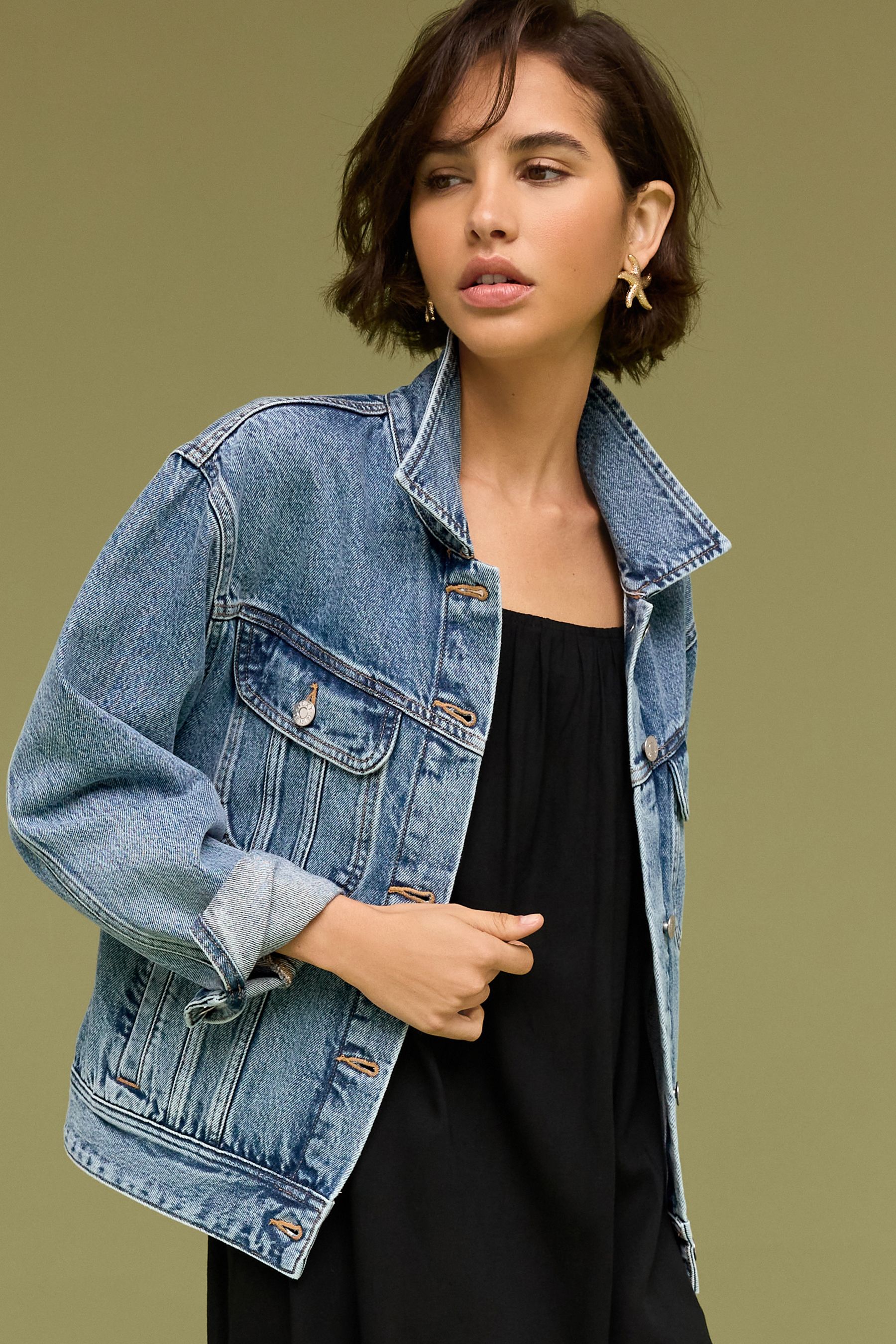 Next oversized denim jacket clearance
