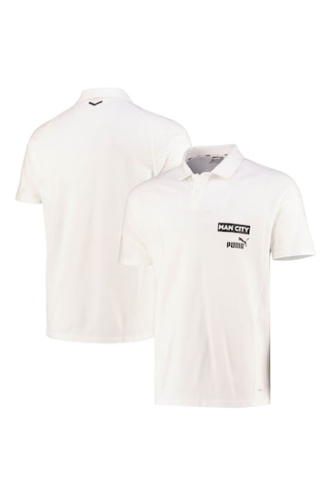 Puma White Manchester City Casuals Polo Shirt