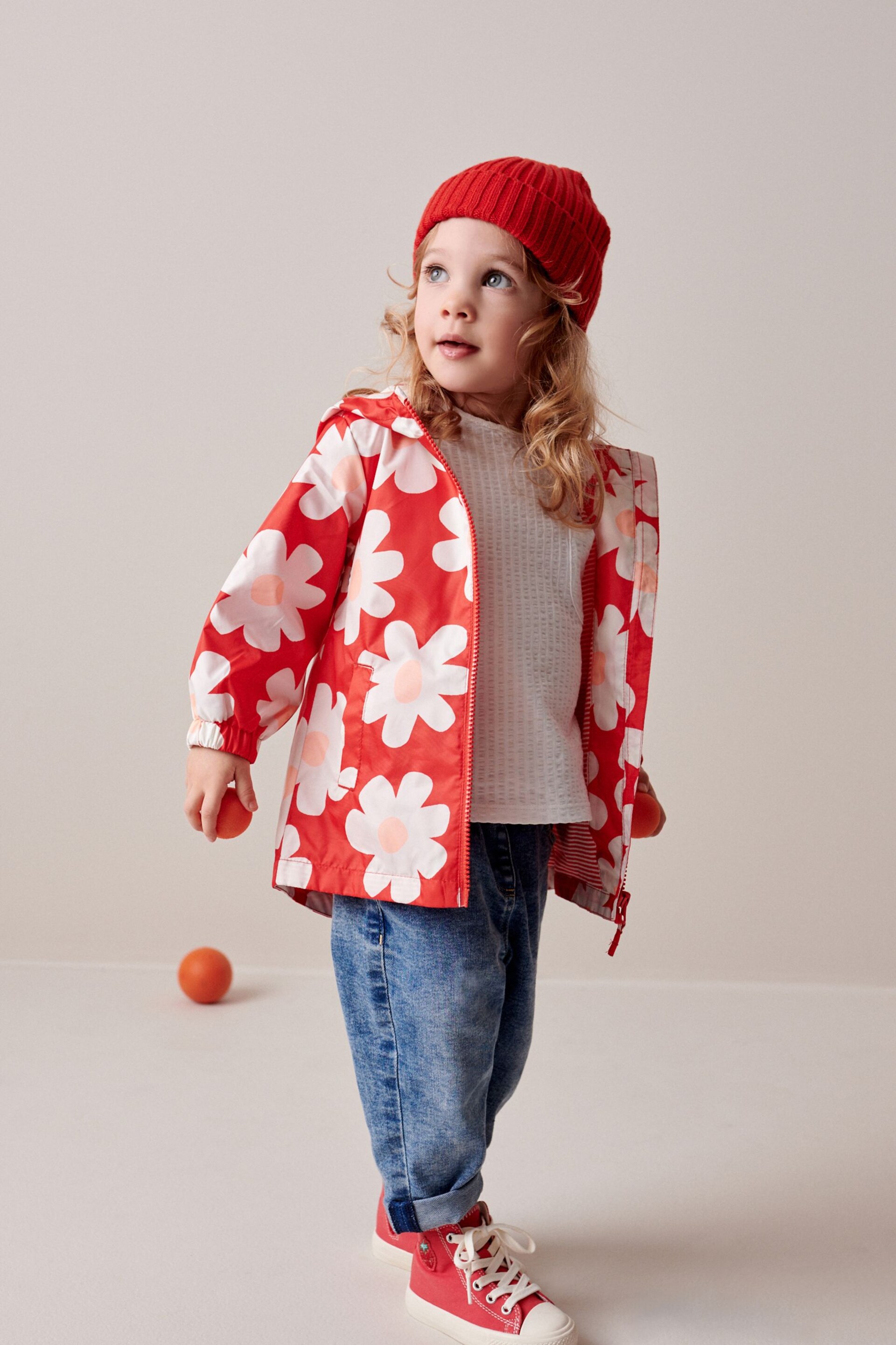 Red Shower Resistant Printed Cagoule (3mths-7yrs) - Image 1 of 11