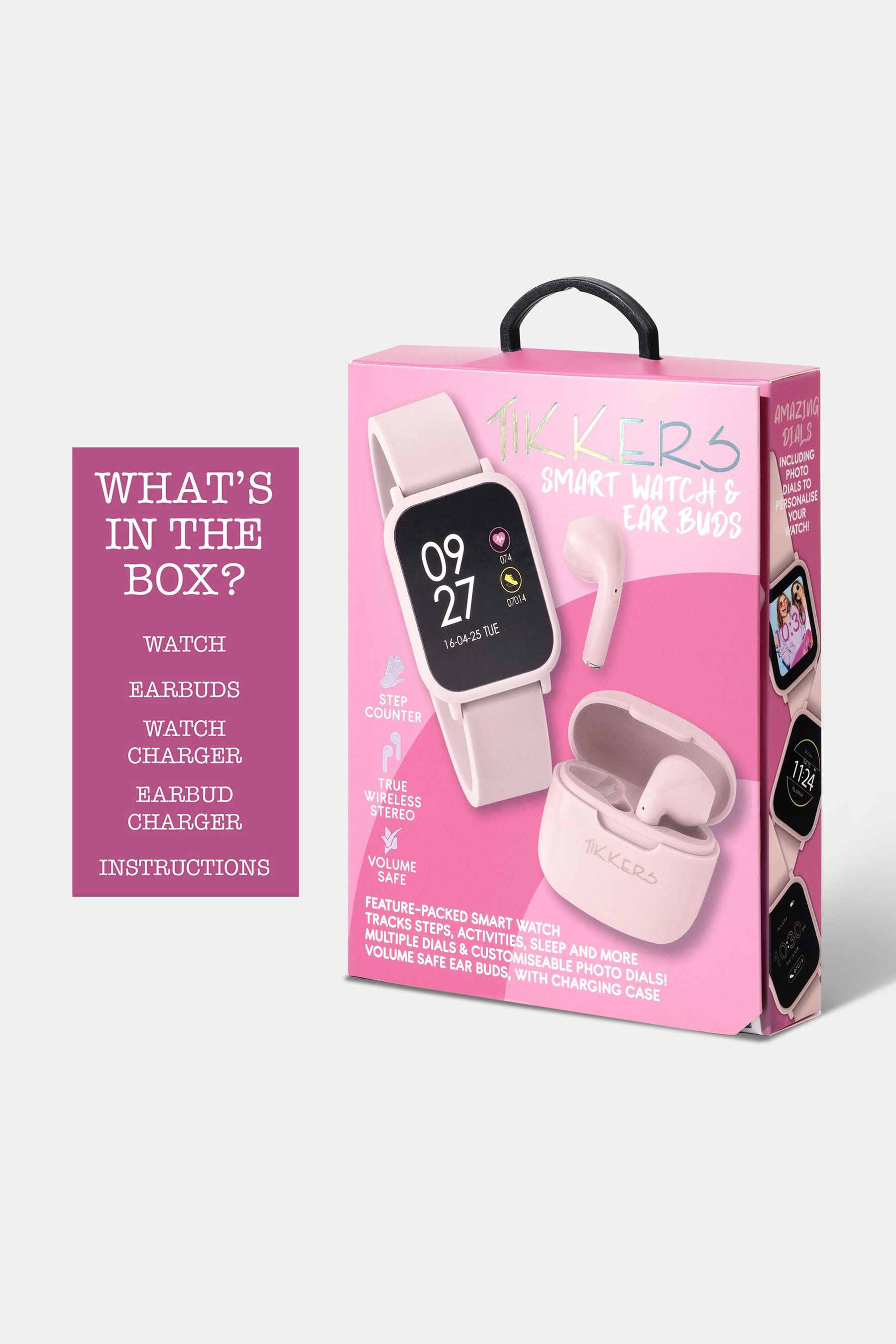Buy Peers Hardy Pink Tikkers Teen Series 10 Smart Watch and Earbuds Set from the Next UK online shop