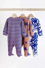 Cobalt Blue Dino Baby Sleepsuits 3 Pack (0mths-3yrs) - Image 2 of 9