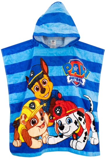 Character Blue Paw Patrol License Kids Printed Swim & Beach Towel Poncho