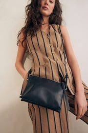 Black Leather Cross-Body Bag - Image 3 of 9