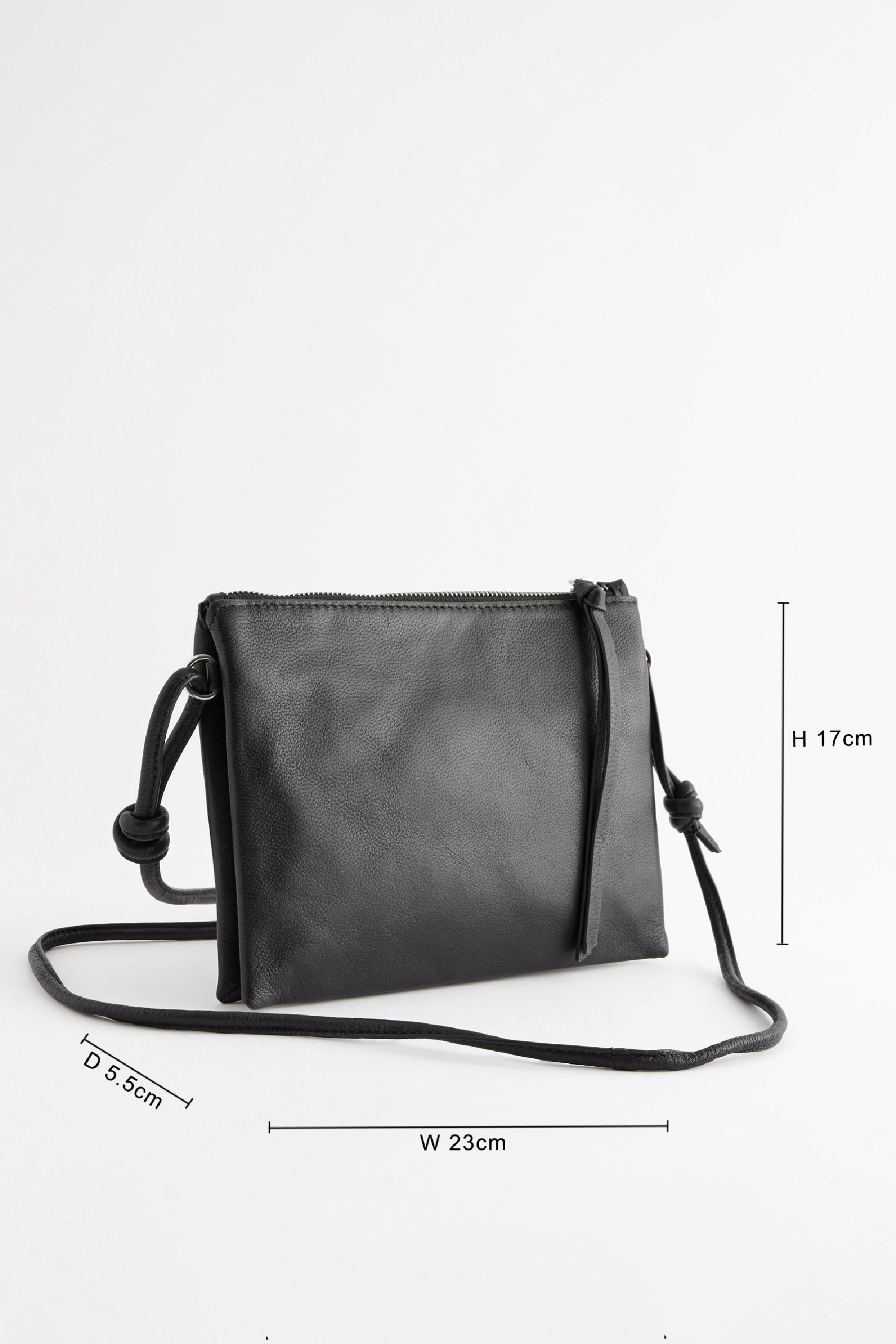 Black leather crossover bag hotsell