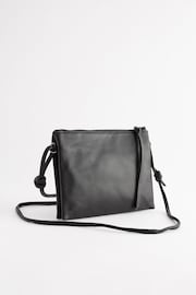 Black Leather Cross-Body Bag - Image 5 of 9