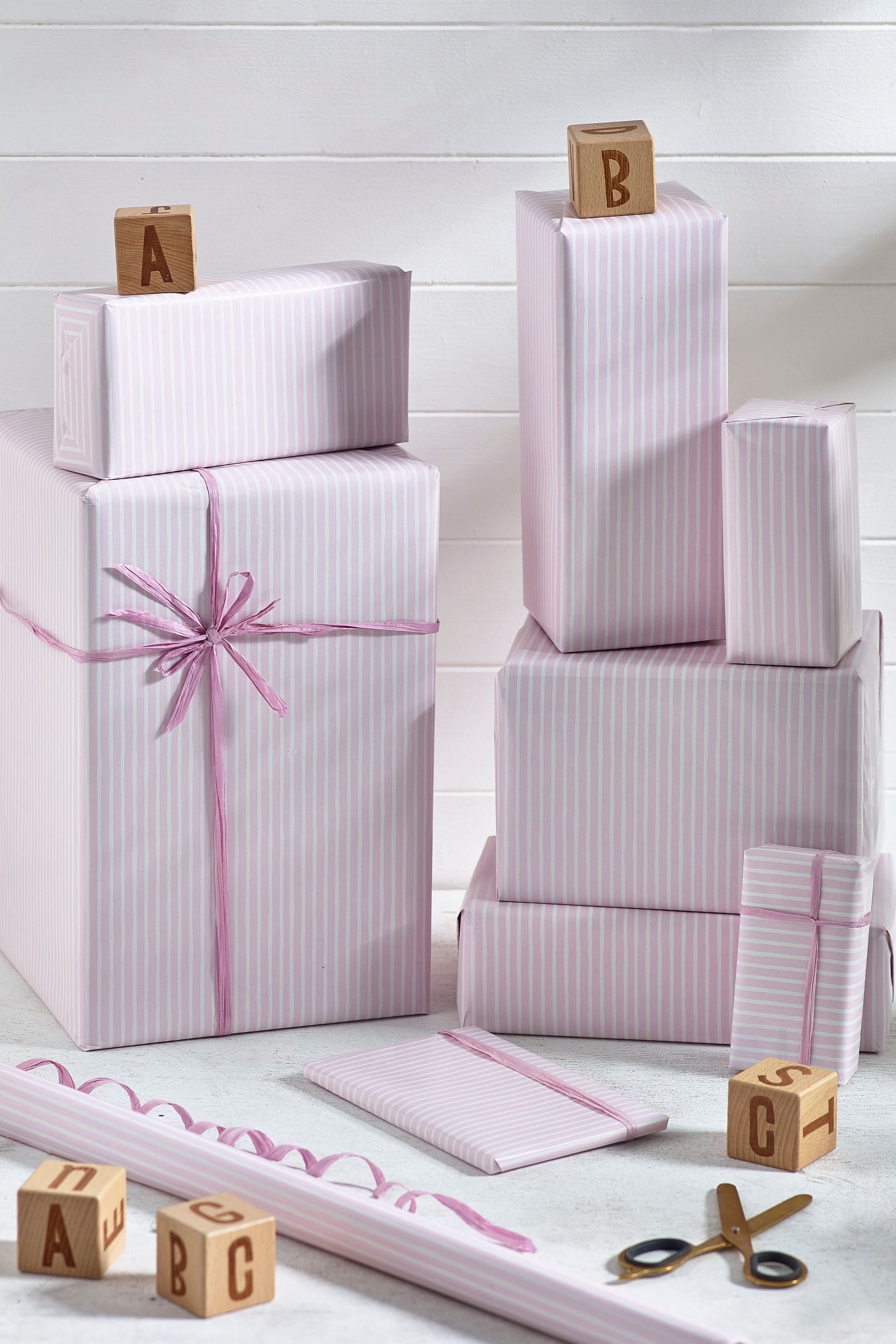 Pink and sale gray wrapping paper