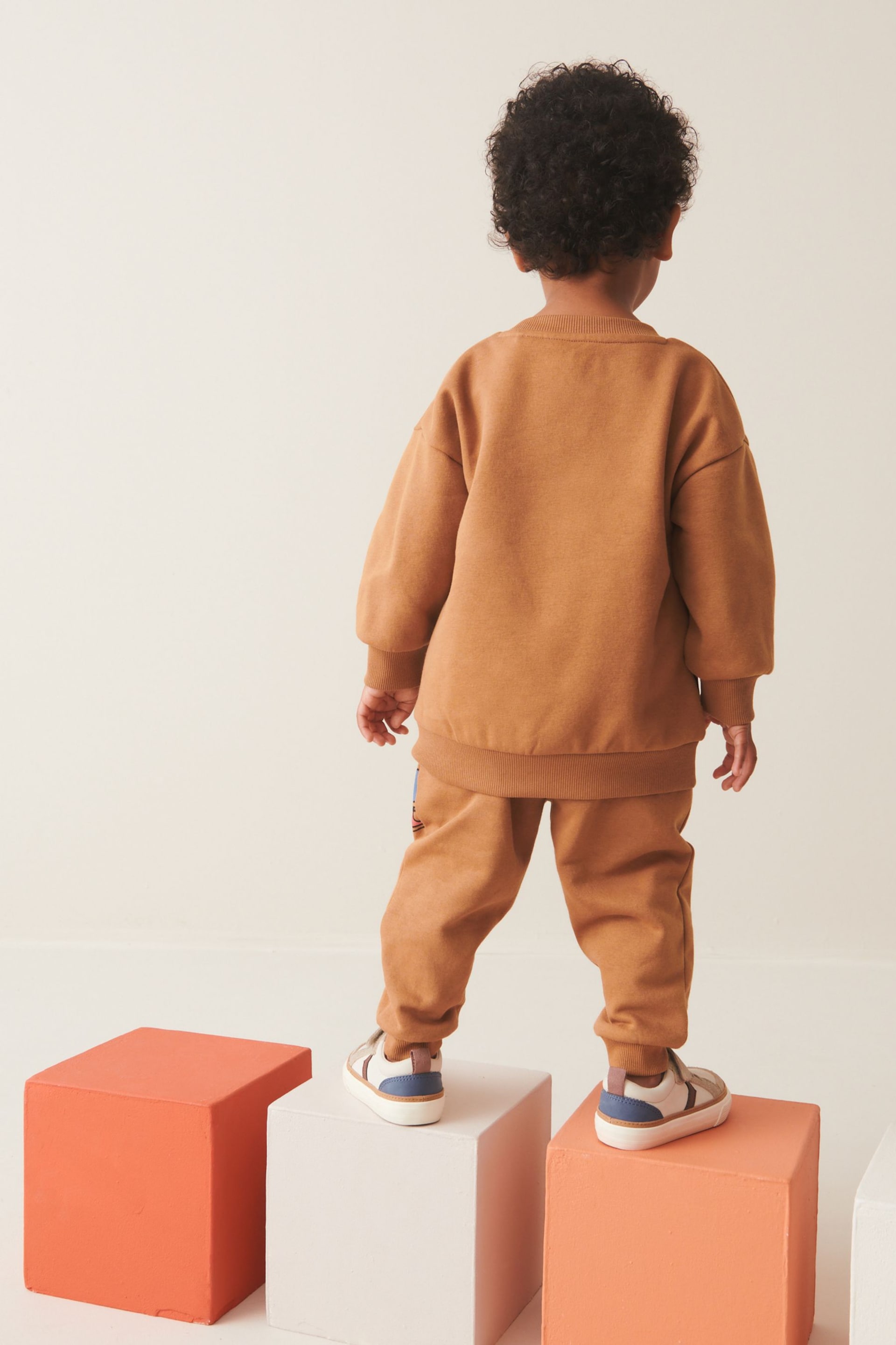 Tan Brown Digger Character Sweatshirt and Jogger Set (3mths-7yrs) - Image 3 of 7