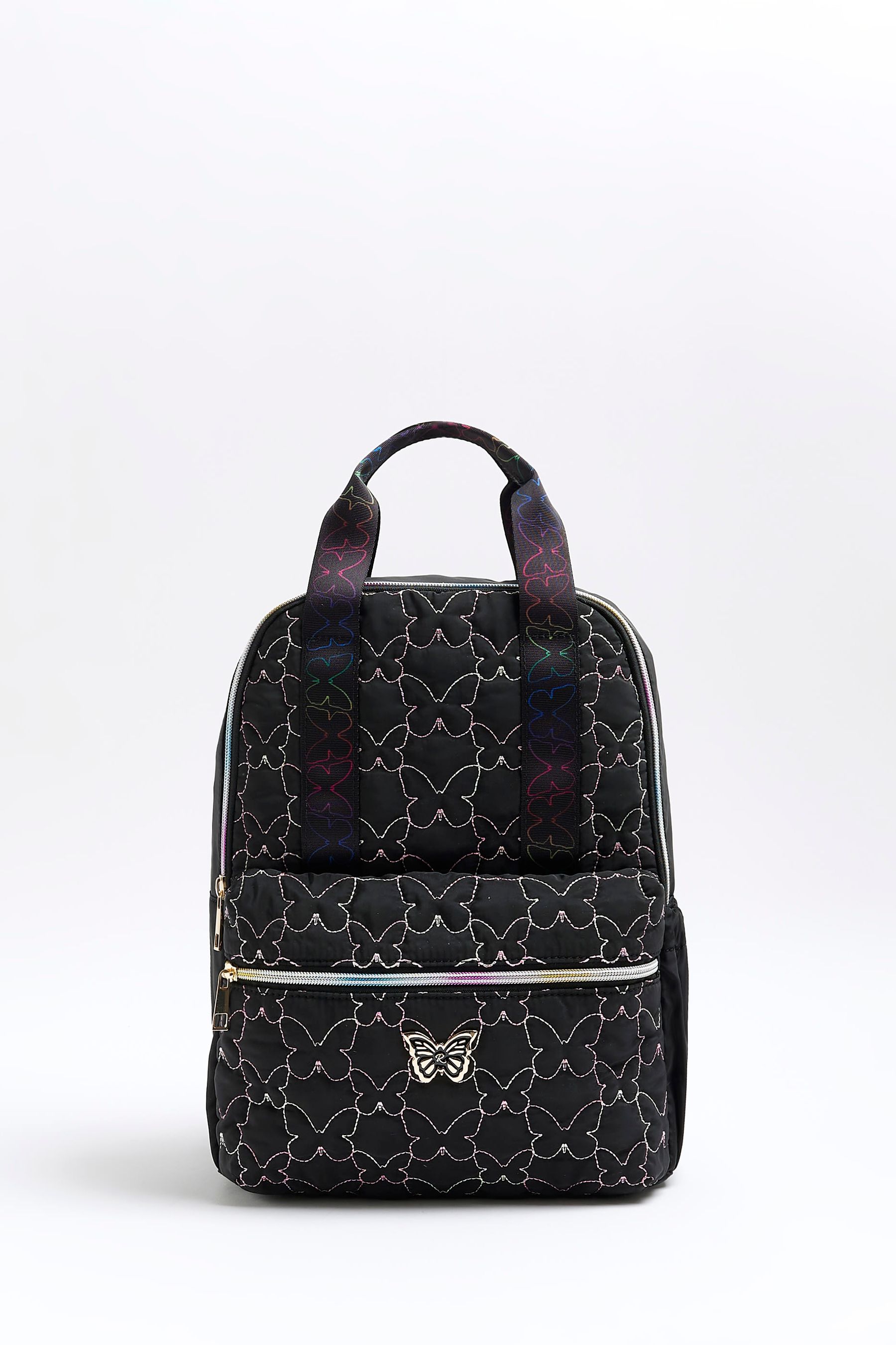 Buy River Island Black Girls Nylon Butterfly Quilt Backpack from Next Ireland