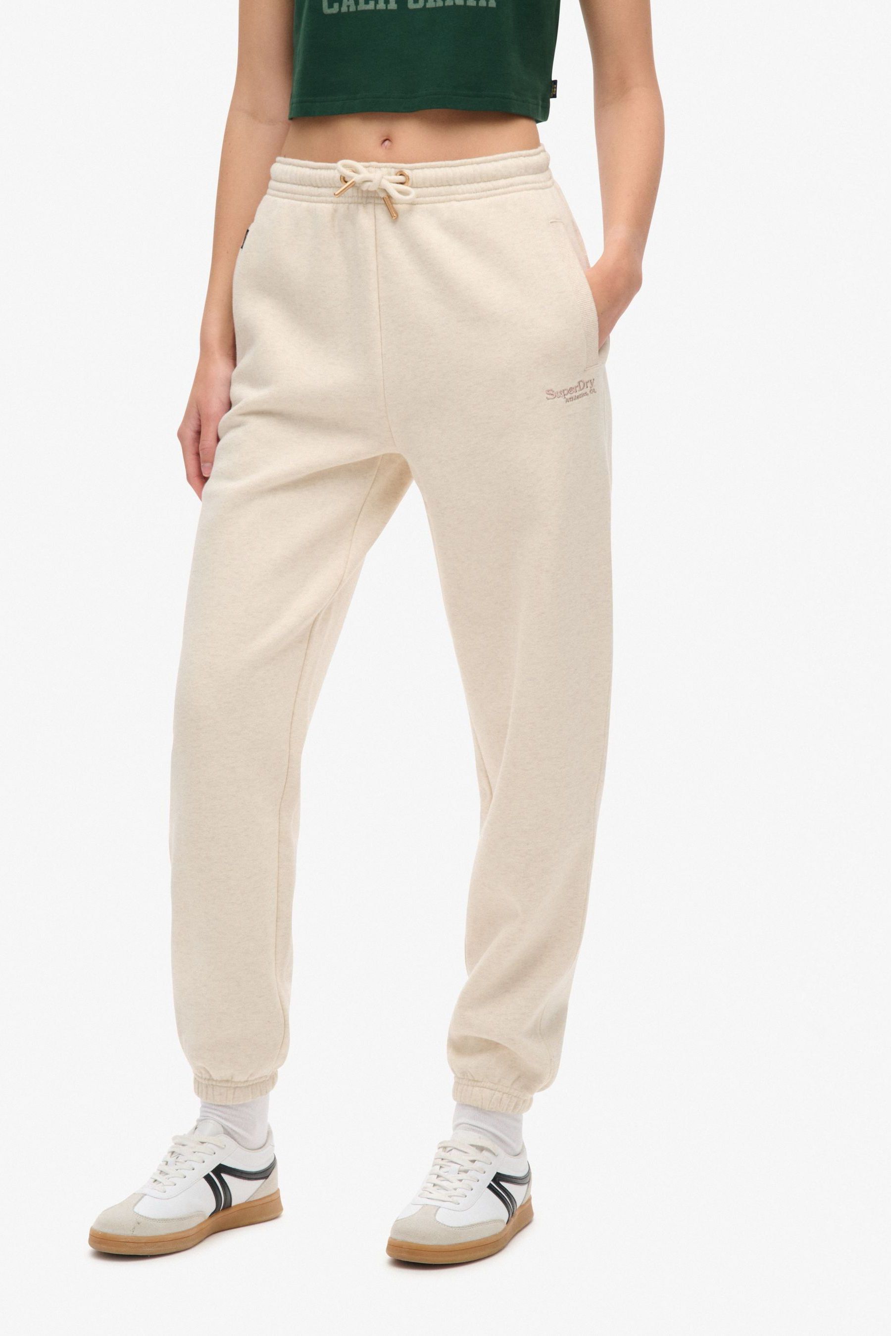 Buy Superdry Light Oat Marl Essential Logo Cuff Joggers from Next Gibraltar