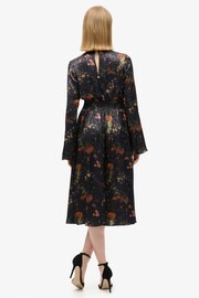 Superdry Alpine Lake Black Flare Sleeve Jacquard Midi Dress - Image 2 of 6