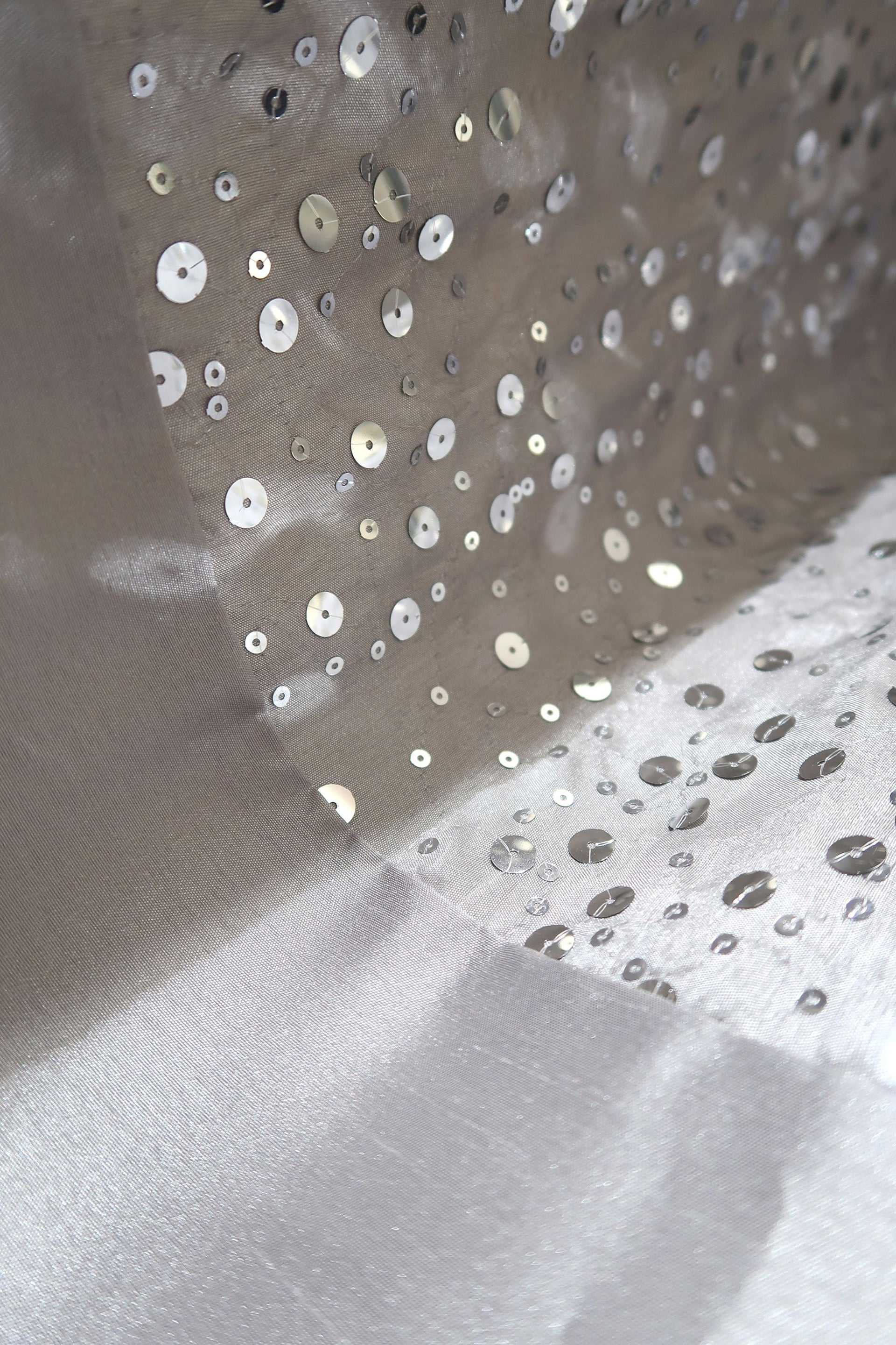 Catherine Lansfield Grey Glitzy Sequin Eyelet Lined Curtains - Image 4 of 4