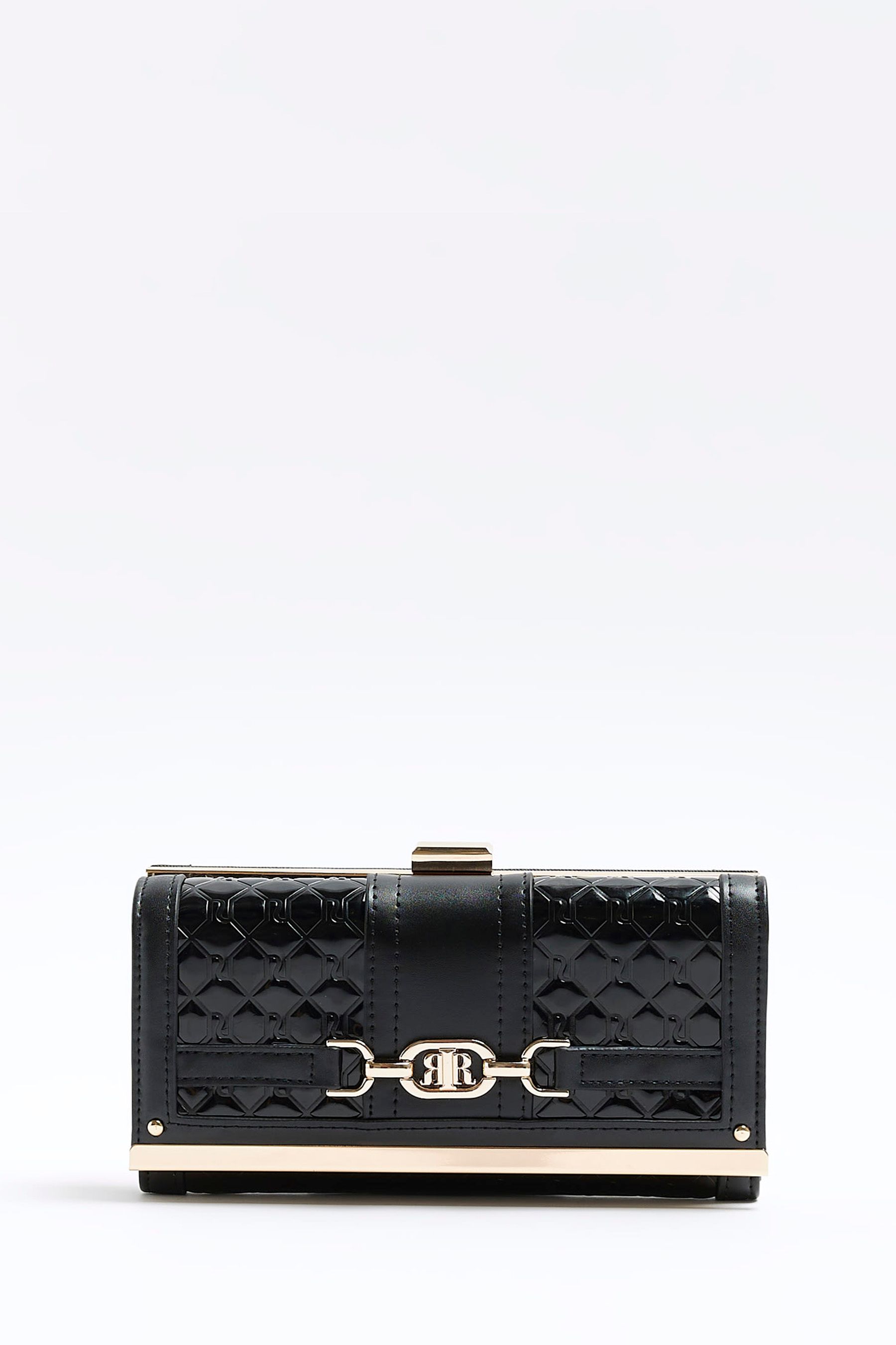 Buy River Island Black Monogram Snaffle Cliptop Purse from Next Malta