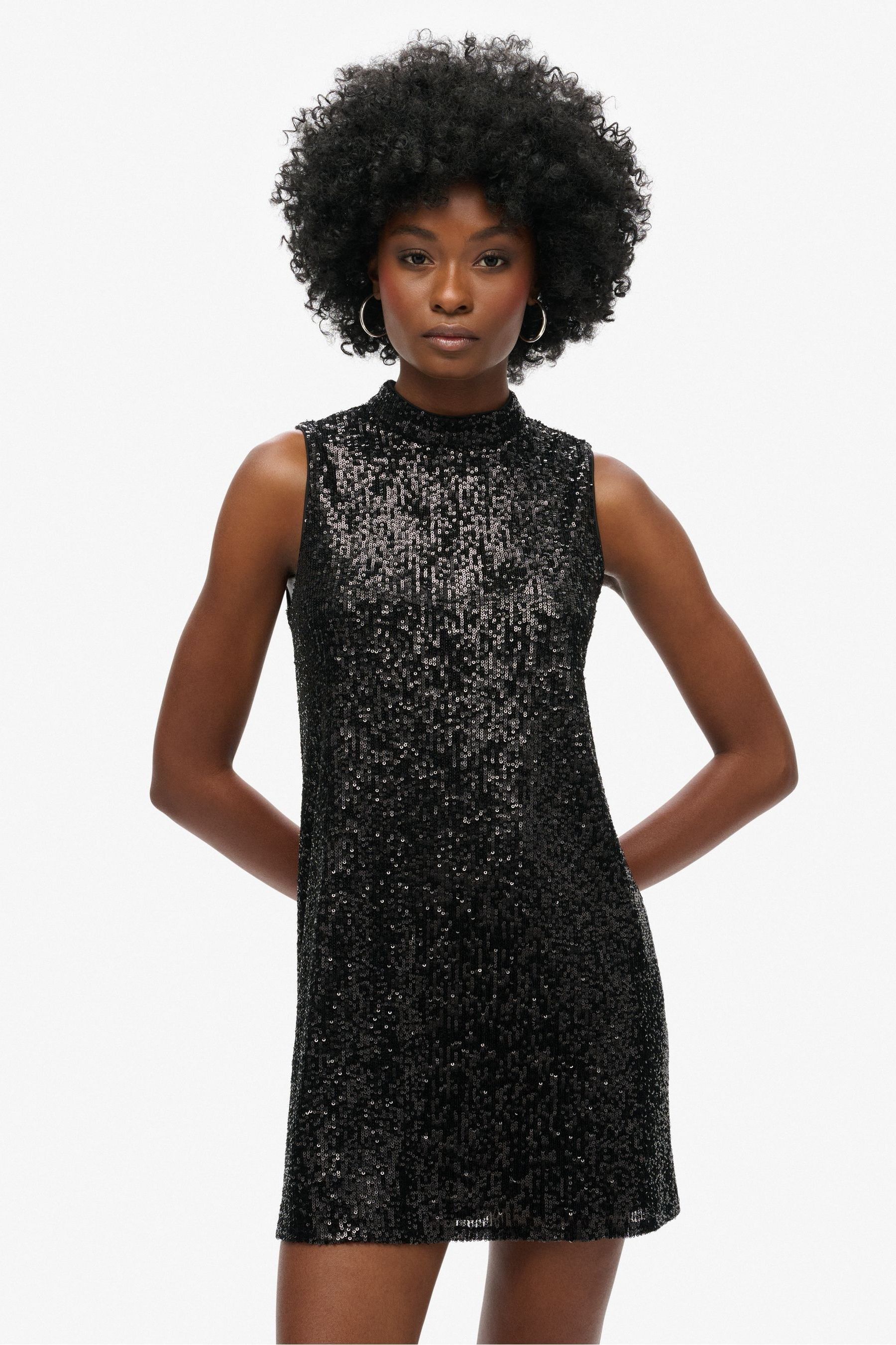 Plain black a line dress outlet