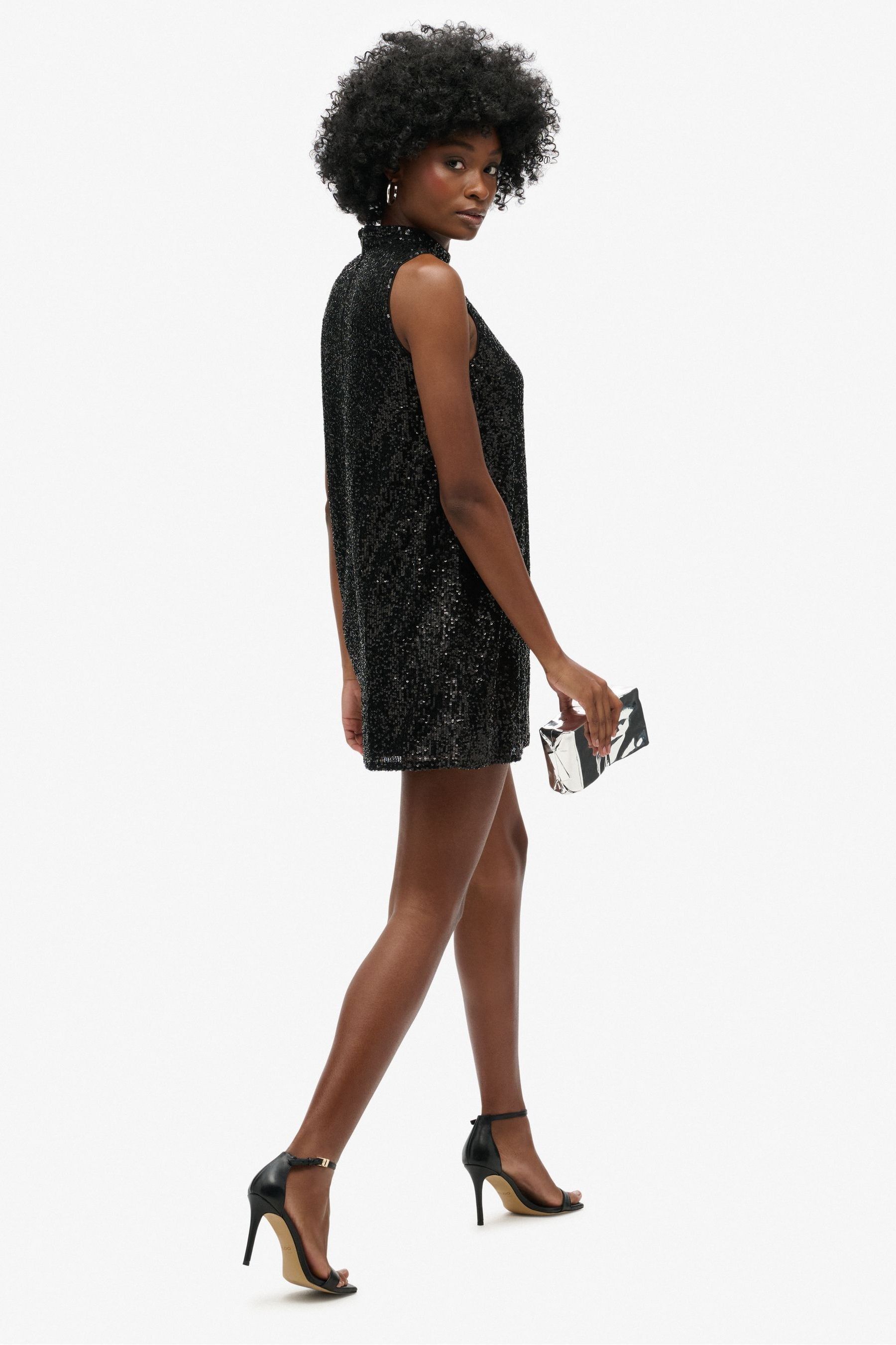 Buy Superdry Black Plain Sequin Sequin A Line Mini Dress from the Next UK online shop
