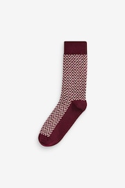 Zig Zag 4 Pack Pattern Heavyweight Socks - Image 5 of 6